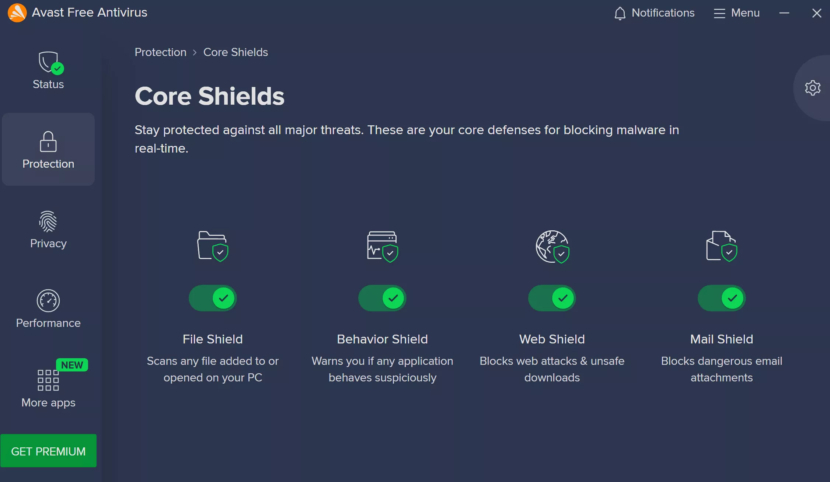 avast antivirus screen shot