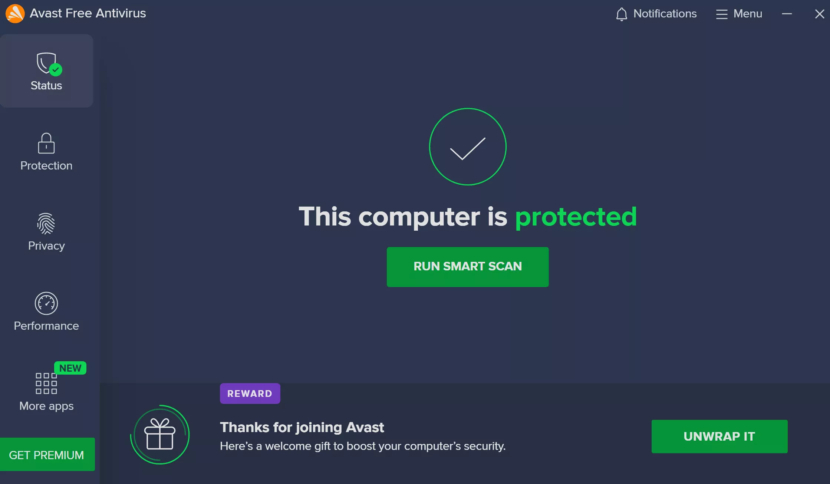 avast antivirus screen shot