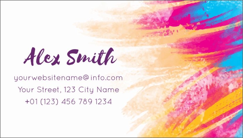 Screenshot of blank Watercolor Business Card