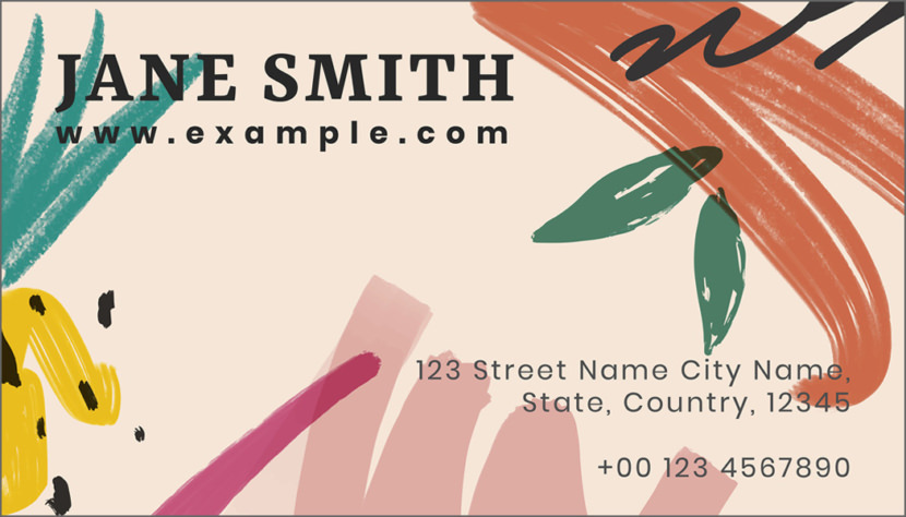 Screenshot of blank Summer Business Card Template