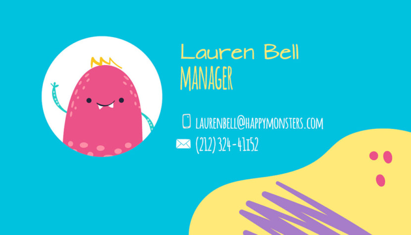 Screenshot of blank Children Daycare Business Card Template