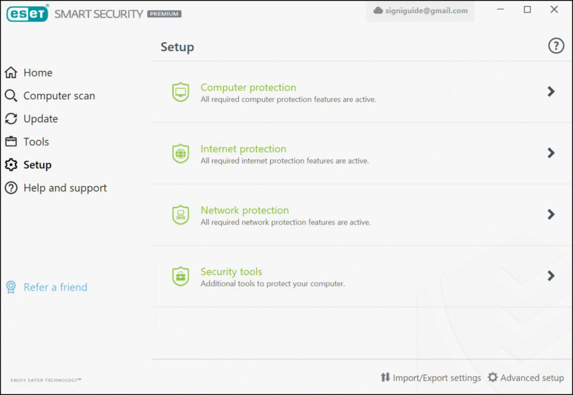 ESET antivirus screen shot