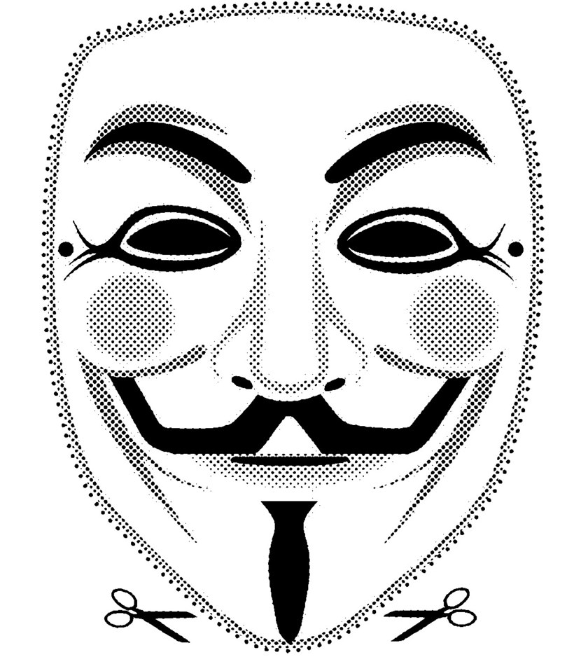 Printable Guy Fawkes Mask Cut Out