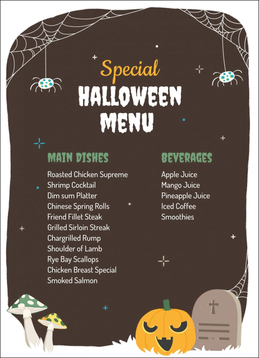 Halloween Menu