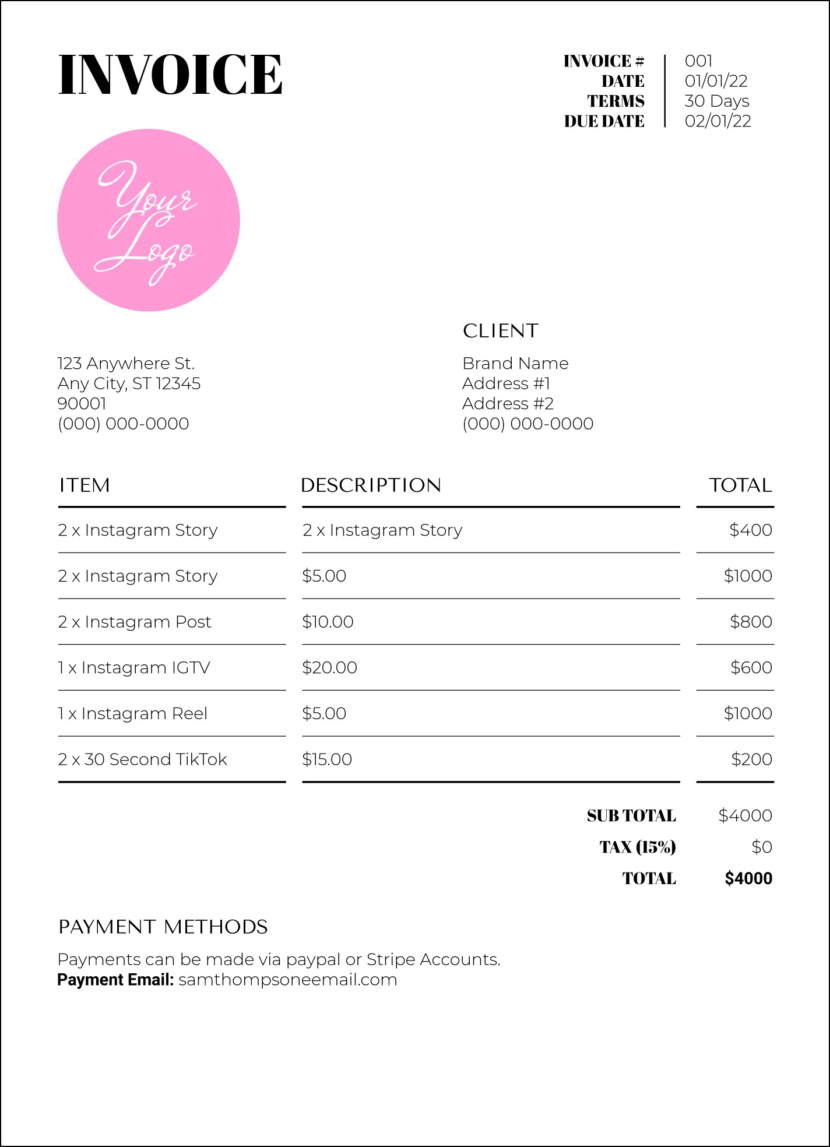 Invoice With Logo