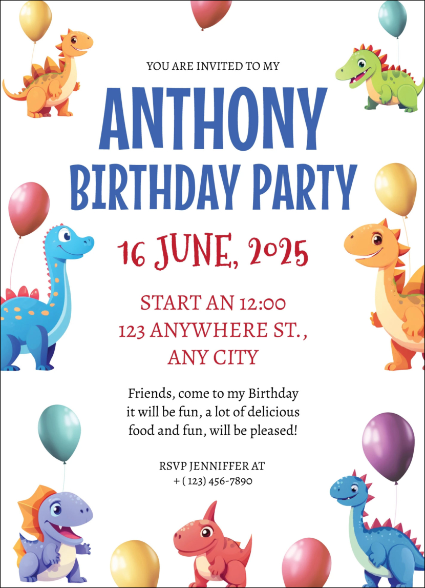 Kids Birthday Party Flyer