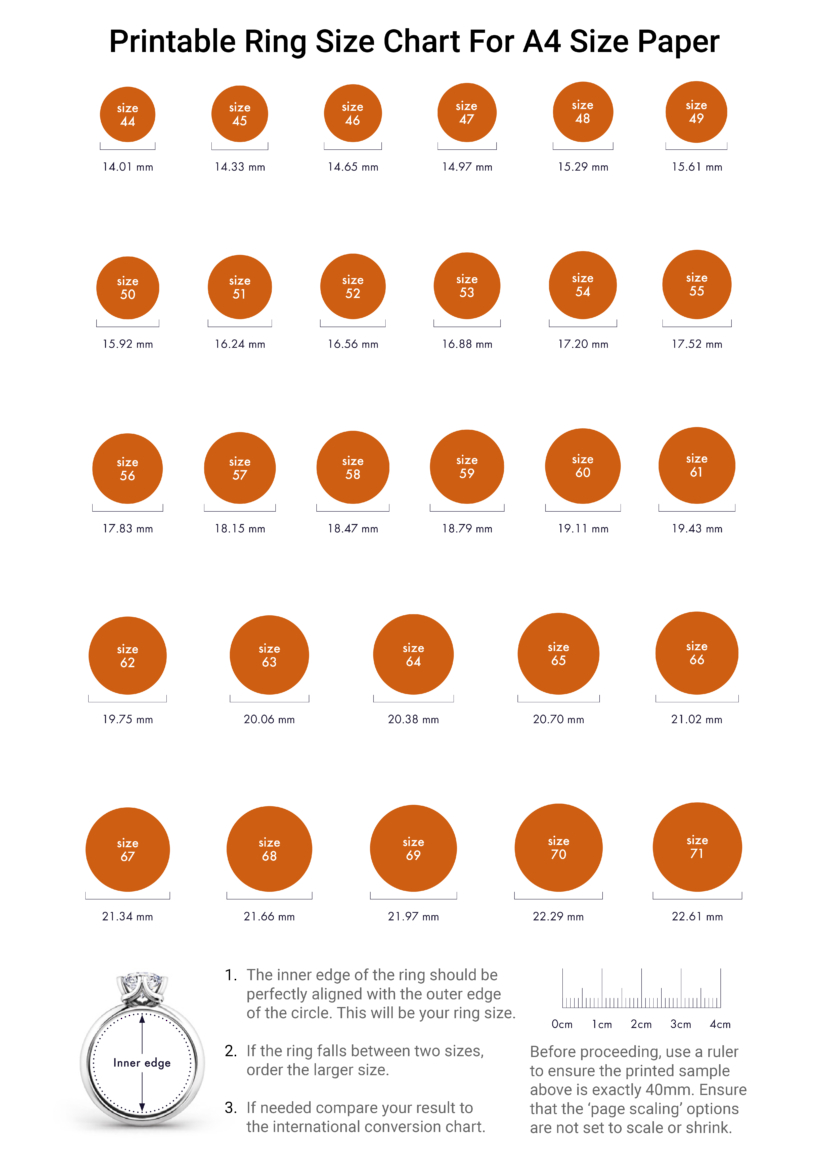 printable ring chart size a4 paper format