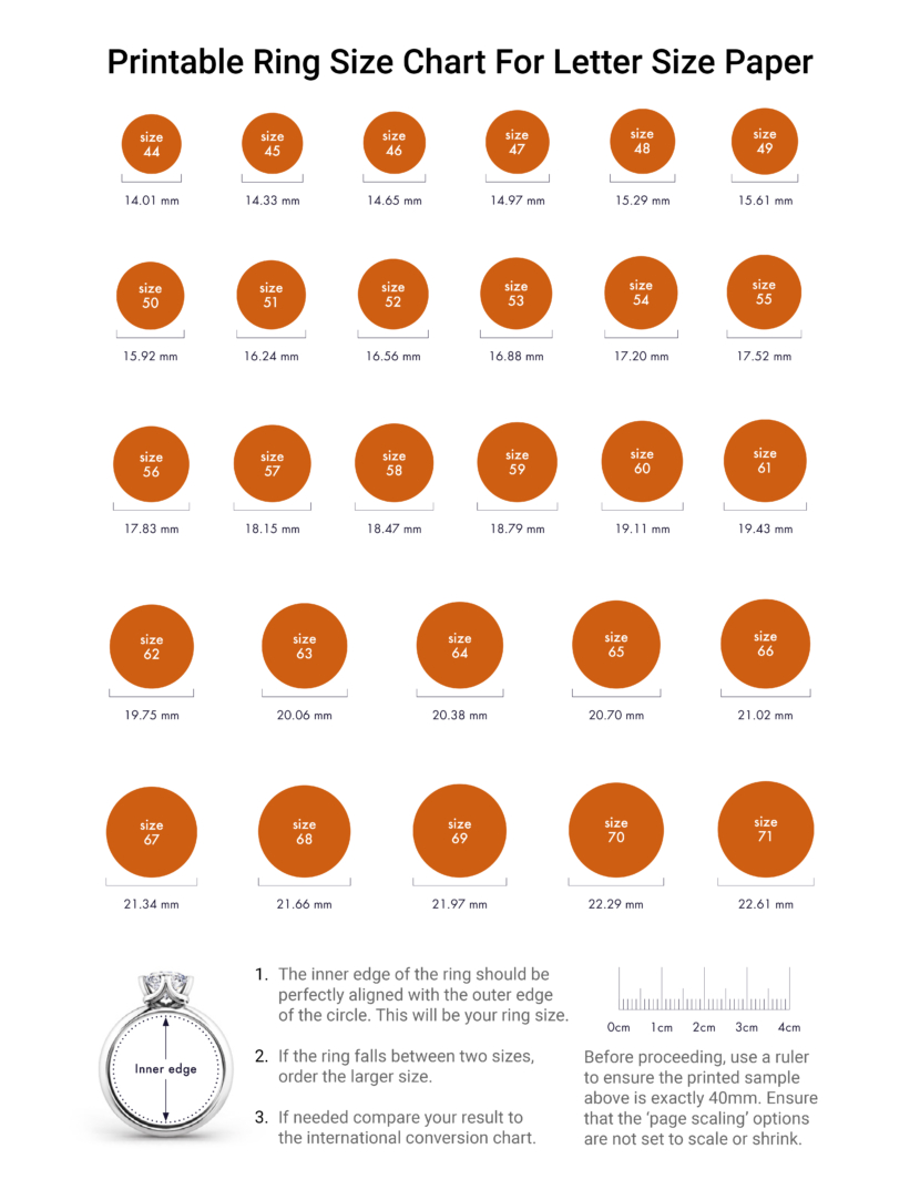 printable ring chart size letter paper format